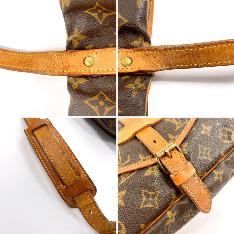 LOUIS VUITTON Shoulder Bag M42256 Saumur 30 Monogram canvas/Leather Brown Women Used