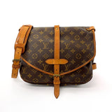 LOUIS VUITTON Shoulder Bag M42256 Saumur 30 Monogram canvas/Leather Brown Women Used