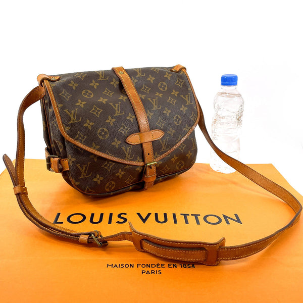 LOUIS VUITTON Shoulder Bag M42256 Saumur 30 Monogram canvas/Leather Brown Women Used