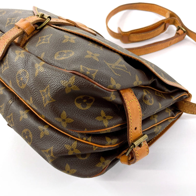 LOUIS VUITTON Shoulder Bag M42256 Saumur 30 Monogram canvas/Leather Brown Women Used