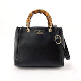 GUCCI Handbag 368823 Bamboo mini shopper 2WAY leather Black Women Used