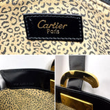 CARTIER Handbag PANTHERE leather Black Women Used