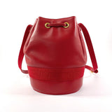 Salvatore Ferragamo Shoulder Bag D21 4179 Vala Drawstring type leather Red Women Used