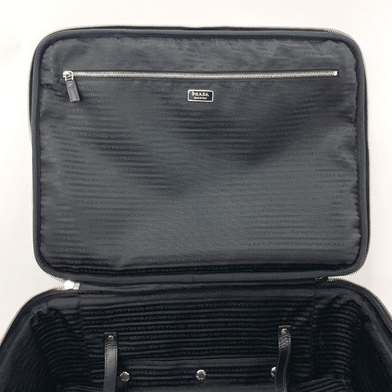 PRADA suitcase VV030M Nylon/Safiano leather Black unisex Used