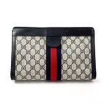 GUCCI business bag Old Gucci Perfume Sherry line GG Supreme Canvas/leather Navy unisex Used