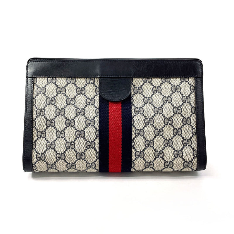 GUCCI business bag Old Gucci Perfume Sherry line GG Supreme Canvas/leather Navy unisex Used