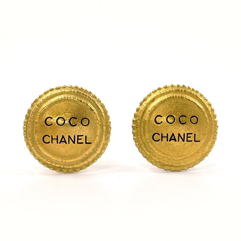 CHANEL Earring logo vintage Gold Plated gold 94 A Women Used