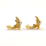 CHANEL Earring flour metal/Fake pearl gold Women Used