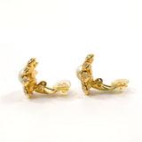 CHANEL Earring flour metal/Fake pearl gold Women Used