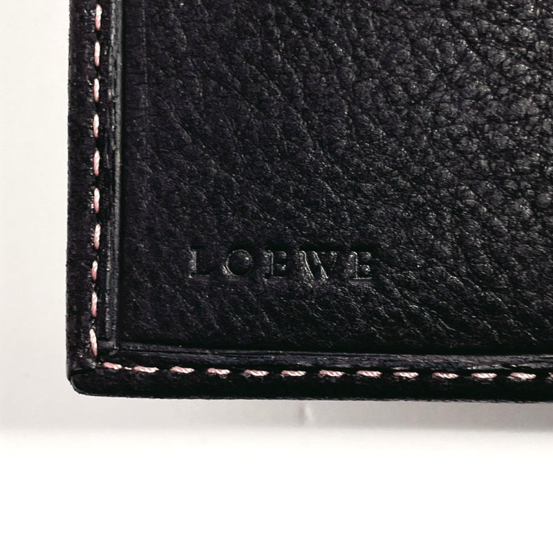 LOEWE wallet purse with a clasp anagram leather Black Women Used