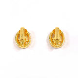 Christian Dior Earring logo vintage Gold Plated/Rhinestone gold Women