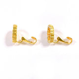 Christian Dior Earring logo vintage Gold Plated/Rhinestone gold Women