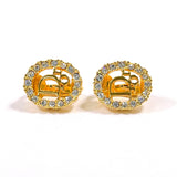 Christian Dior Earring logo vintage Gold Plated/Rhinestone gold Women