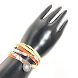 HERMES bracelet Petit Ashe Cellier silk Orange Orange Women Used