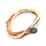 HERMES bracelet Petit Ashe Cellier silk Orange Orange Women Used