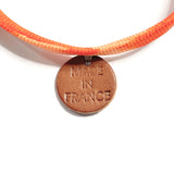 HERMES bracelet Petit Ashe Cellier silk Orange Orange Women Used