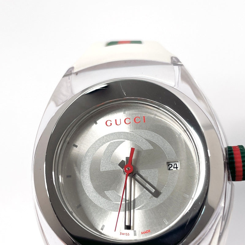 GUCCI Watches 137.3 sink Stainless Steel/rubber Silver Silver Women Used