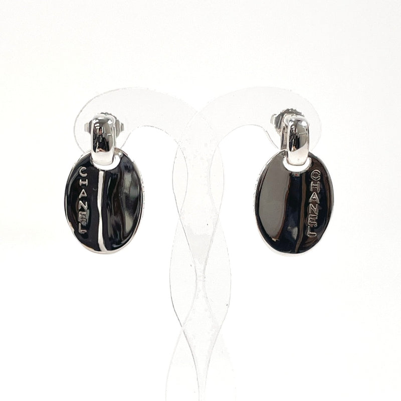 CHANEL earring oval with logo Silver925 Silver Women Used