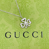 GUCCI Necklace Clover heart Silver925/Fake pearl Silver Women Second hand