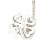 GUCCI Necklace Clover heart Silver925/Fake pearl Silver Women Second hand