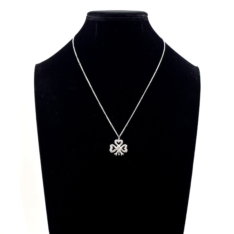 GUCCI Necklace Clover heart Silver925/Fake pearl Silver Women Second hand