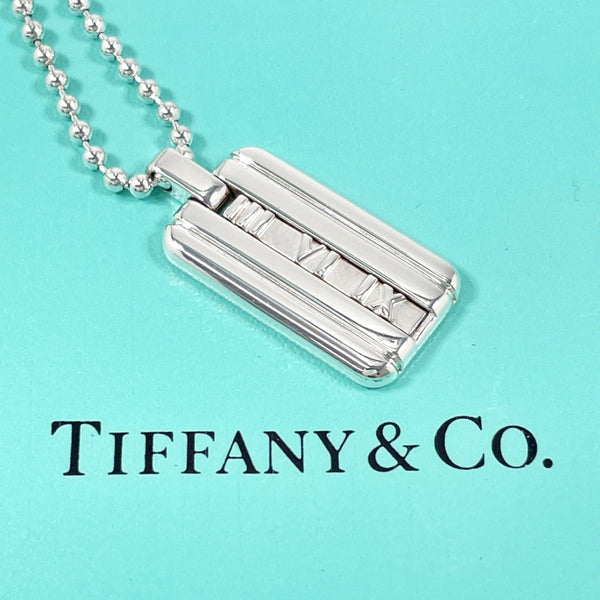 TIFFANY&Co. Necklace Atlas plate Ball chain Silver925 Silver Women Used