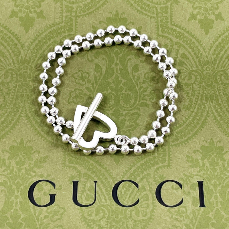 GUCCI bracelet Ball chain heart Silver925 Silver Women Used