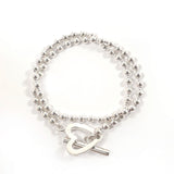 GUCCI bracelet Ball chain heart Silver925 Silver Women Used