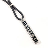 TIFFANY&Co. Necklace Atlas bar Silver925/rubber Silver unisex Second hand