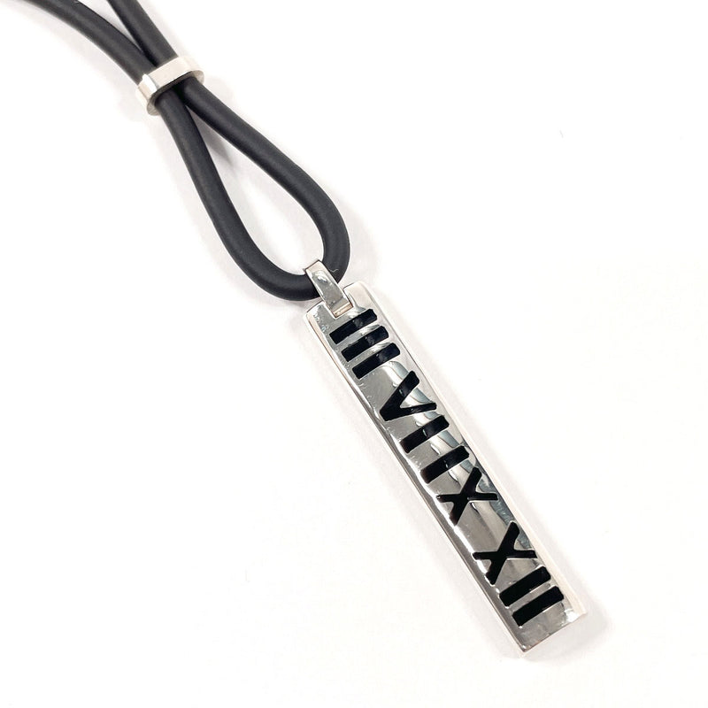 TIFFANY&Co. Necklace Atlas bar Silver925/rubber Silver unisex Second hand