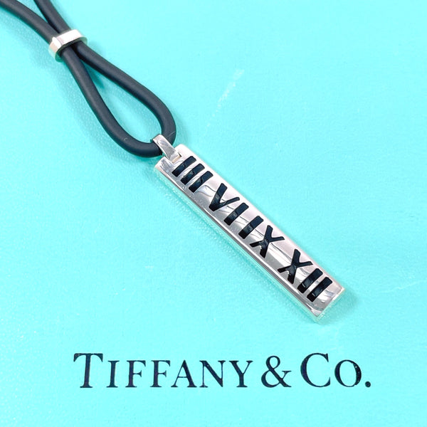 TIFFANY&Co. Necklace Atlas bar Silver925/rubber Silver unisex Second hand