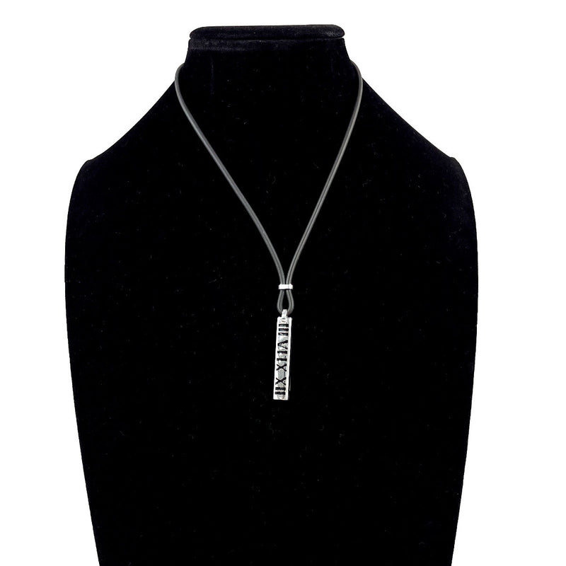 TIFFANY&Co. Necklace Atlas bar Silver925/rubber Silver unisex Second hand
