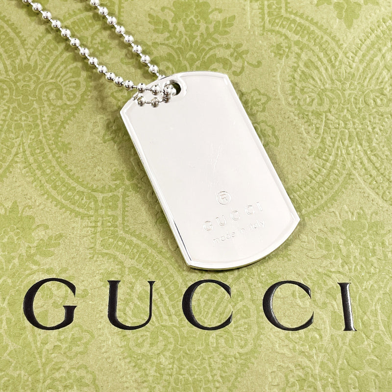 GUCCI Necklace Dog tag Ball chain Silver925 Silver unisex Second hand