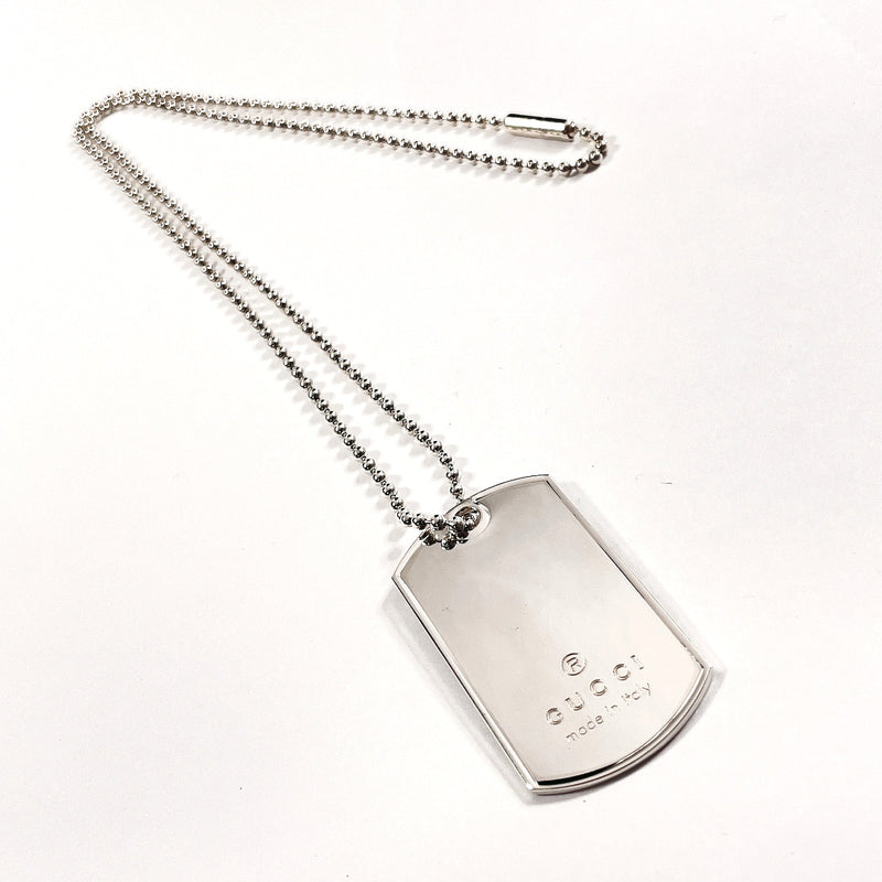 GUCCI Necklace Dog tag Ball chain Silver925 Silver unisex Second hand