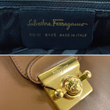 Salvatore Ferragamo Handbag DQ-21 6145 Heel studs leather Brown Women Used