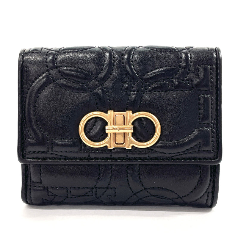 Salvatore Ferragamo wallet Gancini leather Black Women Used