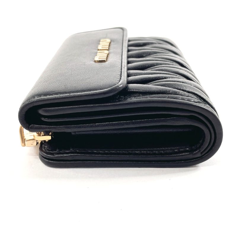 MIU MIU wallet 5ML002 Materasse leather Black Women Used