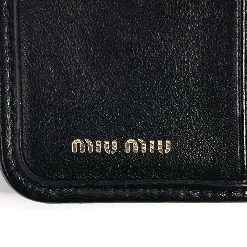 MIU MIU wallet 5ML002 Materasse leather Black Women Used