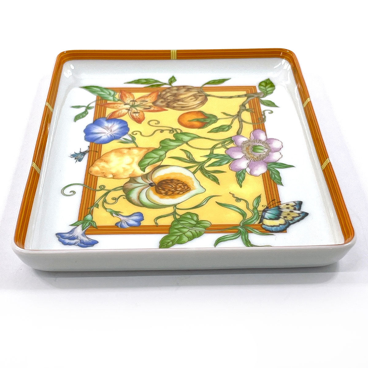 HERMES Tableware Siesta Square plate Porcelain Orange Orange