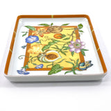 HERMES Tableware Siesta Square plate Porcelain Orange Orange unisex Used