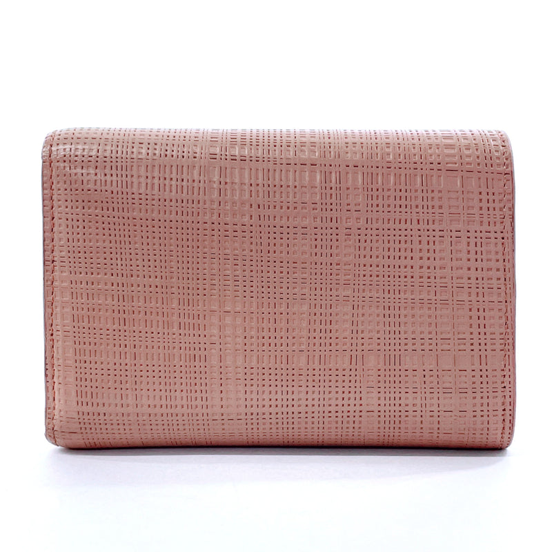 LOEWE Tri-fold wallet Compact wallet linen leather pink Women Used