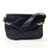 CELINE Shoulder Bag Carriage hardware leather Black Women Used