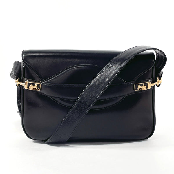 CELINE Shoulder Bag Carriage hardware leather Black Women Second hand