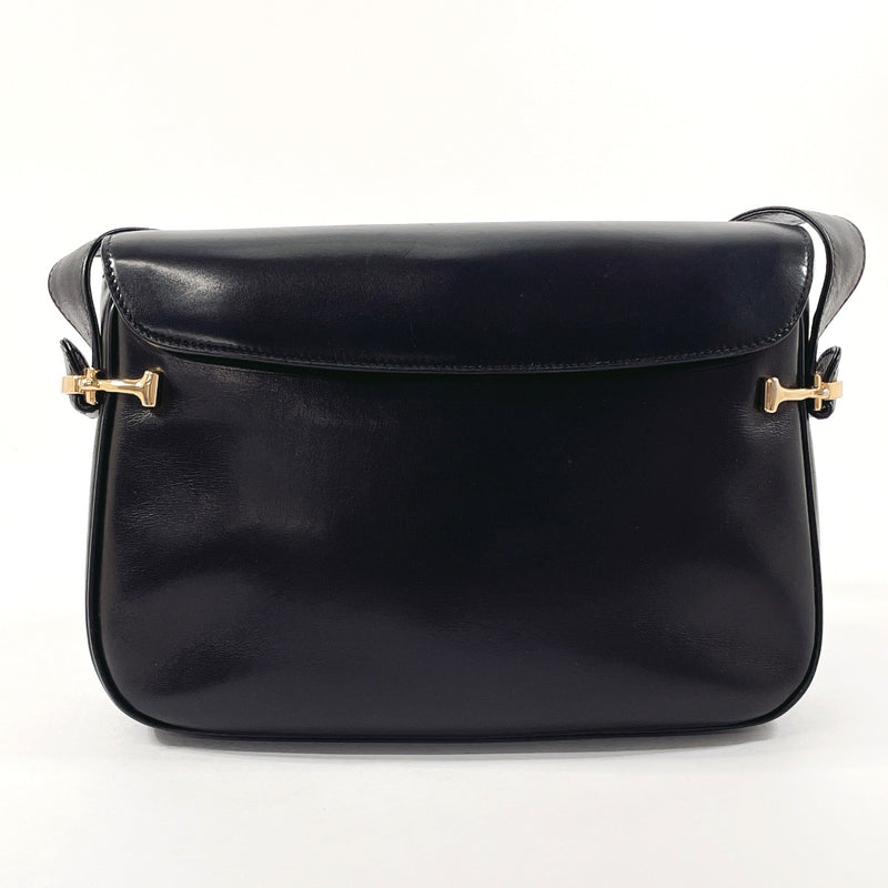 CELINE Shoulder Bag Carriage hardware leather Black Women Used