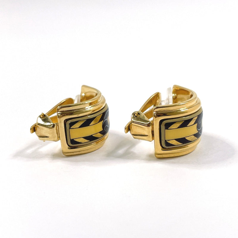 HERMES Earring Emaille Shippo metal gold gold Women Second hand