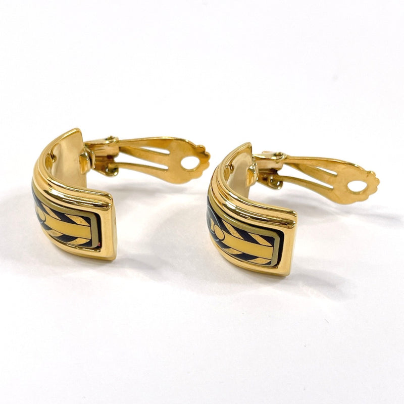 HERMES Earring Emaille Shippo metal gold gold Women Second hand