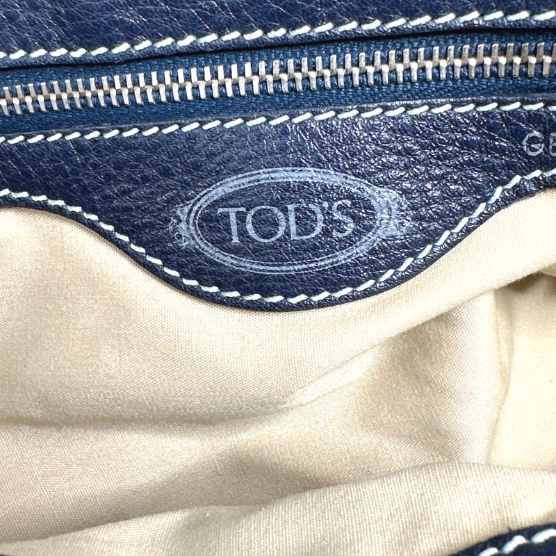 TOD’S Shoulder Bag leather Navy Women Second hand