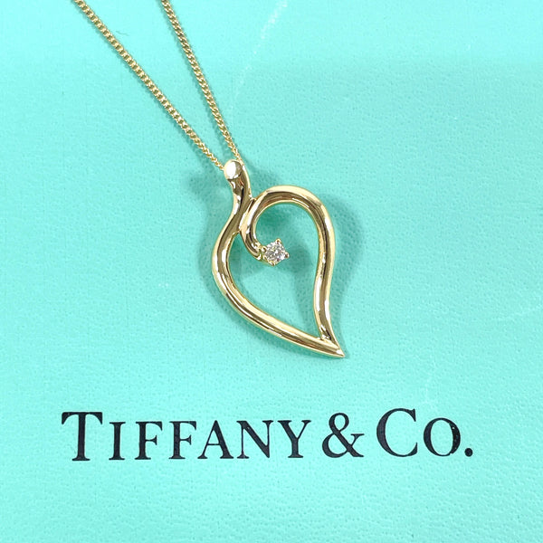 TIFFANY&Co. Necklace Leaf heart K18 yellow gold/diamond gold Women Used