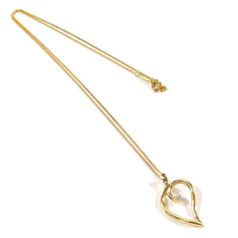 TIFFANY&Co. Necklace Leaf heart K18 yellow gold/diamond gold Women Used