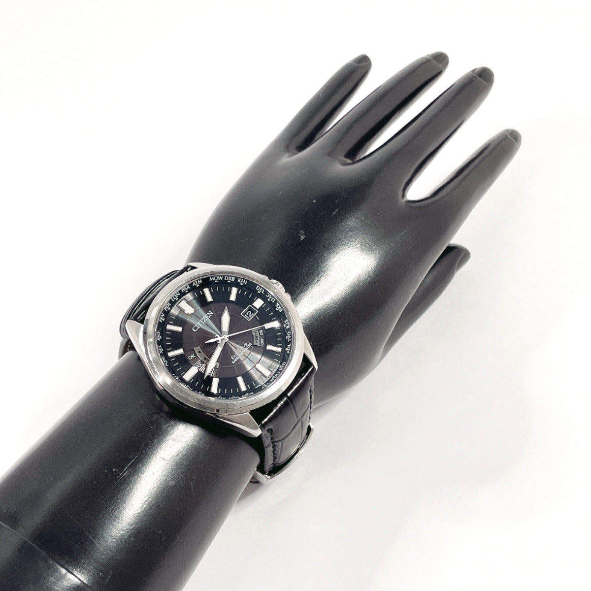 極美品　CITIZEN　シチズン　H145　ブラック　シルバー　ソーラー　メンズ 極美品【稼働品】CITIZEN シチズン H145 ブラック シルバー